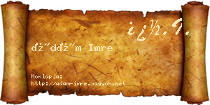 Ádám Imre névjegykártya