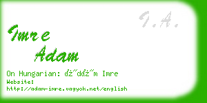imre adam business card